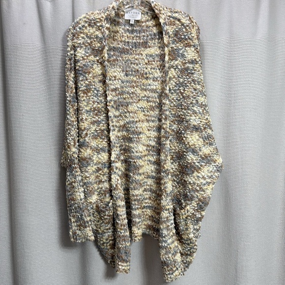 Hayden Dolman Sleeve Cardigan Sweater SZ M/L cappuccino neutral chenille pockets - Picture 3 of 6